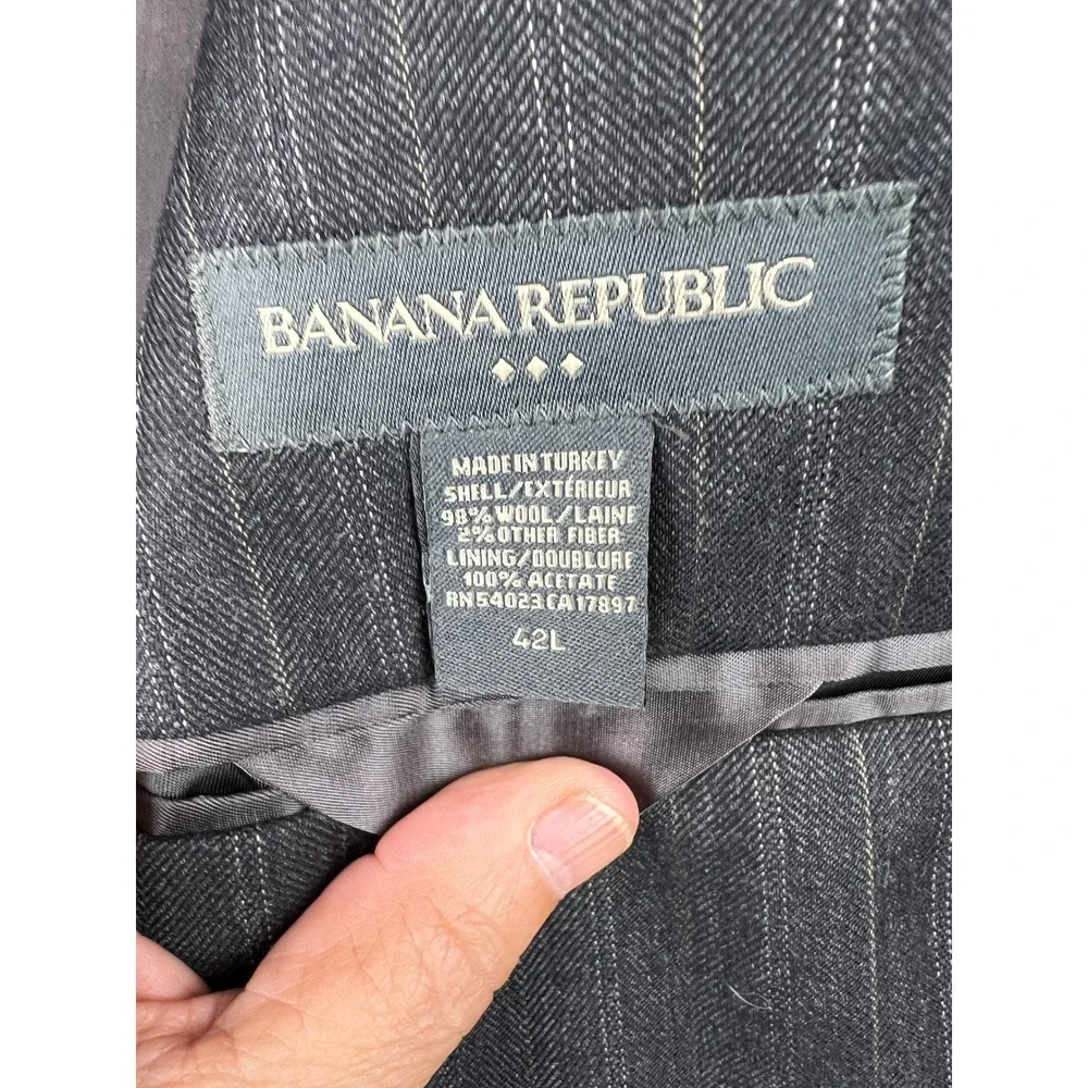 Banana Republic Wool Pinstripped Blazer Sport‎ Coat SZ 42L Career Professional